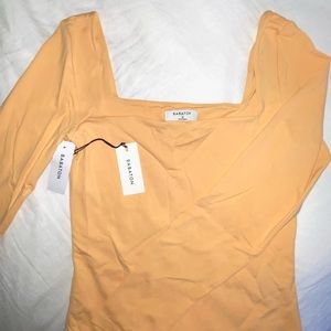 Contour Squareneck Longsleeve Bodysuit - Apricot